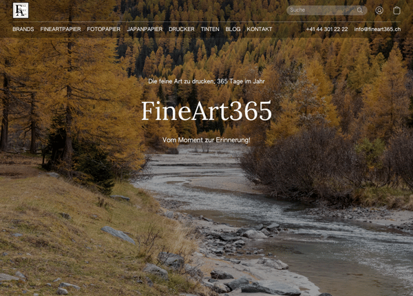 Fineart365 Shop für Papier und mehr 365 Tage im Jahr