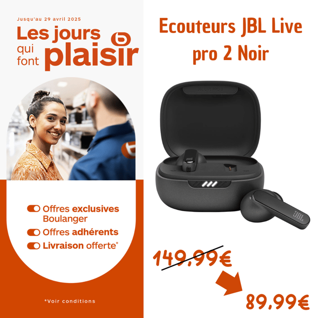 Ecouteurs JBL Live pro 2 noir