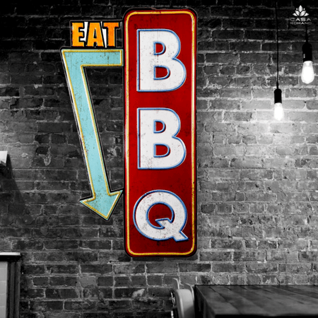 Blechschild EAT BBQ  • sofort verfügbar