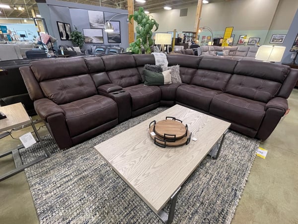 Albertville Slumberland Furniture leather reclining sectional