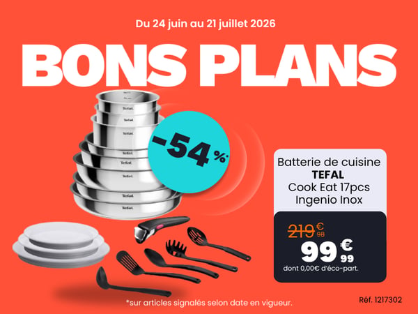 Batterie de cuisine TEFAL Cook Eat 17pcs Ingenio Inox