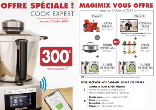 Magimix vous offre 300 euros de cadeaux pour l'achat d'un COOK EXPERT Magamix - Boulanger Claye-Souilly