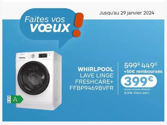 promotions sur les machines a laver chez Boulanger Cholet
