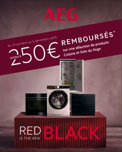 AEG vous rembourse jusqu'à 200€ (voir modalités en magasin)