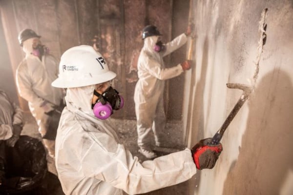 First Onsite Professionals performing fire and smoke restoration services.