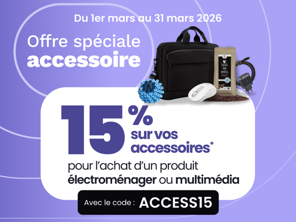 Offre spéciale accessoires : -15 % de remise immédiate sur les accessoires chez Boulanger Rennes Chantepie