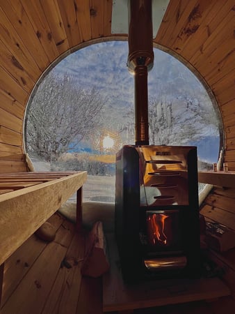 Sauna de 2 à 4 personnes chauffé au feu de bois