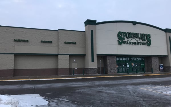 The front entrance of Sportsman's Warehouse in Coon Rapids