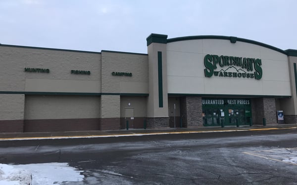 The front entrance of Sportsman's Warehouse in Coon Rapids