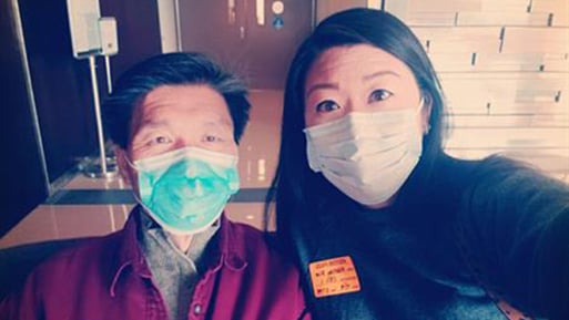 Nancy Kim (right) and her father both live with hereditary transthyretin amyloidosis. Kim was the first patient in the United States to receive this new drug, which stops progression of the disease.
