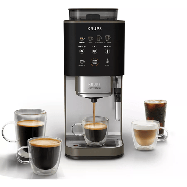 Expresso Broyeur KRUPS Coffee Crush Experience, Machine à café à grains ultra compacte SA403BE0