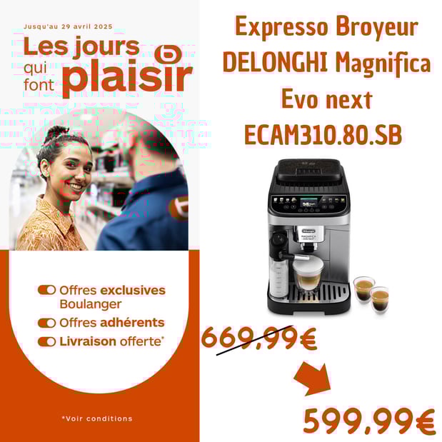 Expresso broyeur DELONGHI Magnifica Evo Next ECAM310.80.SB