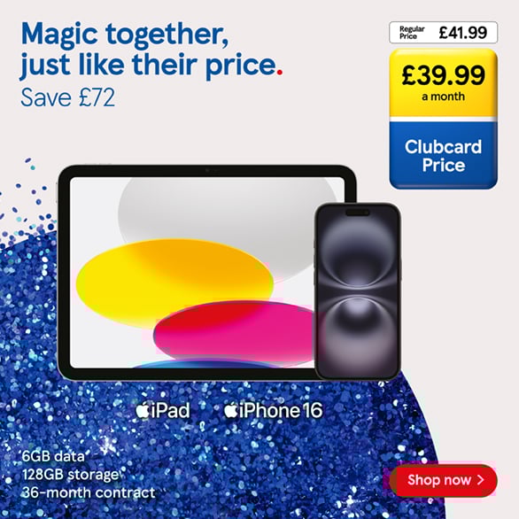 Save on iPhone bundles with Clubcard Prices at Tesco Mobile, Shop now