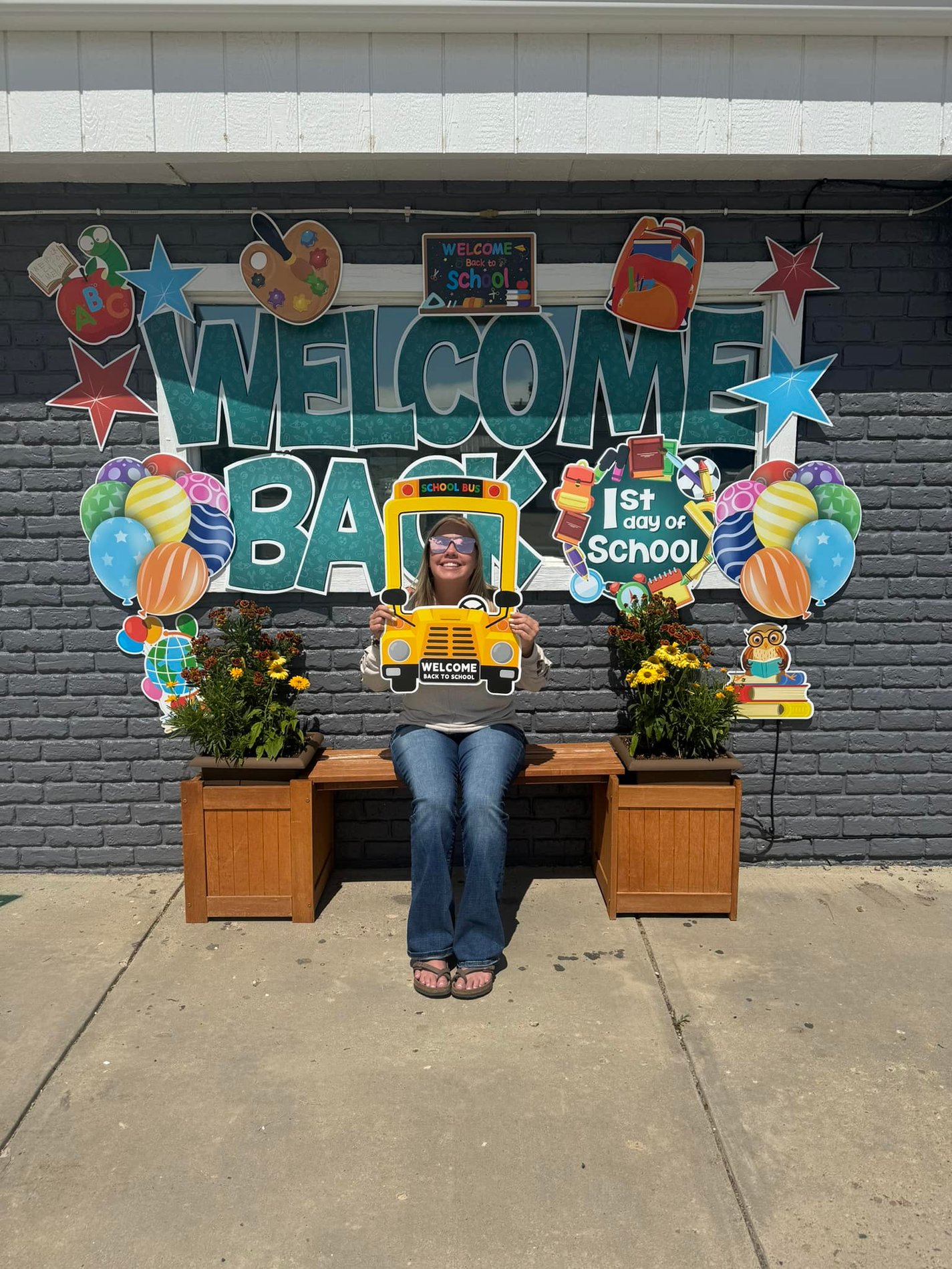 Welcome back to school photo location.