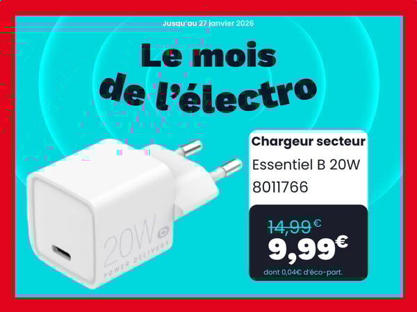 Chargeur usb c 20w essentiel B
