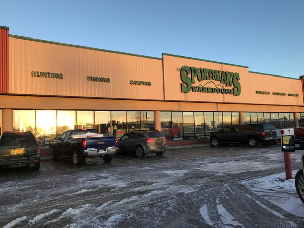 The front entrance of Sportsman's Warehouse in Soldotna