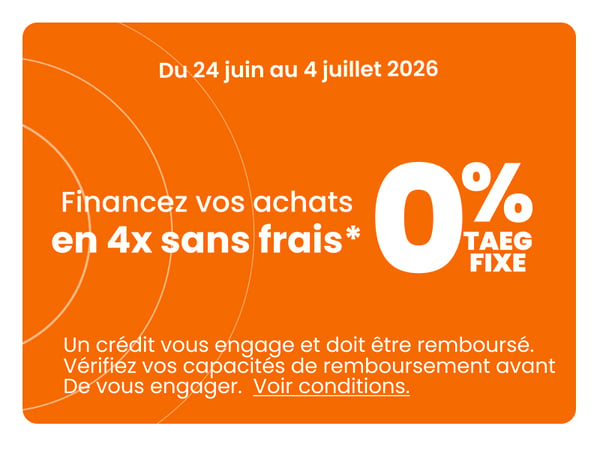 Profitez d'un 4X sans frais jusqu'au 4 juillet !