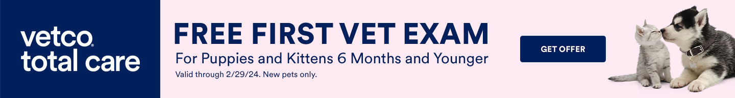 Free First Vet Exam for Puppies and Kittens 6 Months and Younger