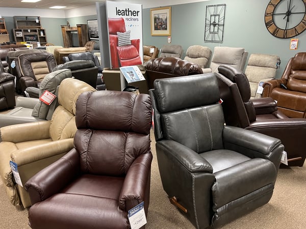 Recliners at Slumberland Furniture Store in Thief River Falls,  MN