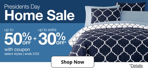 Save up to 50% off plus an extra 30% off during JCPenney's Presidents Day Home Sale