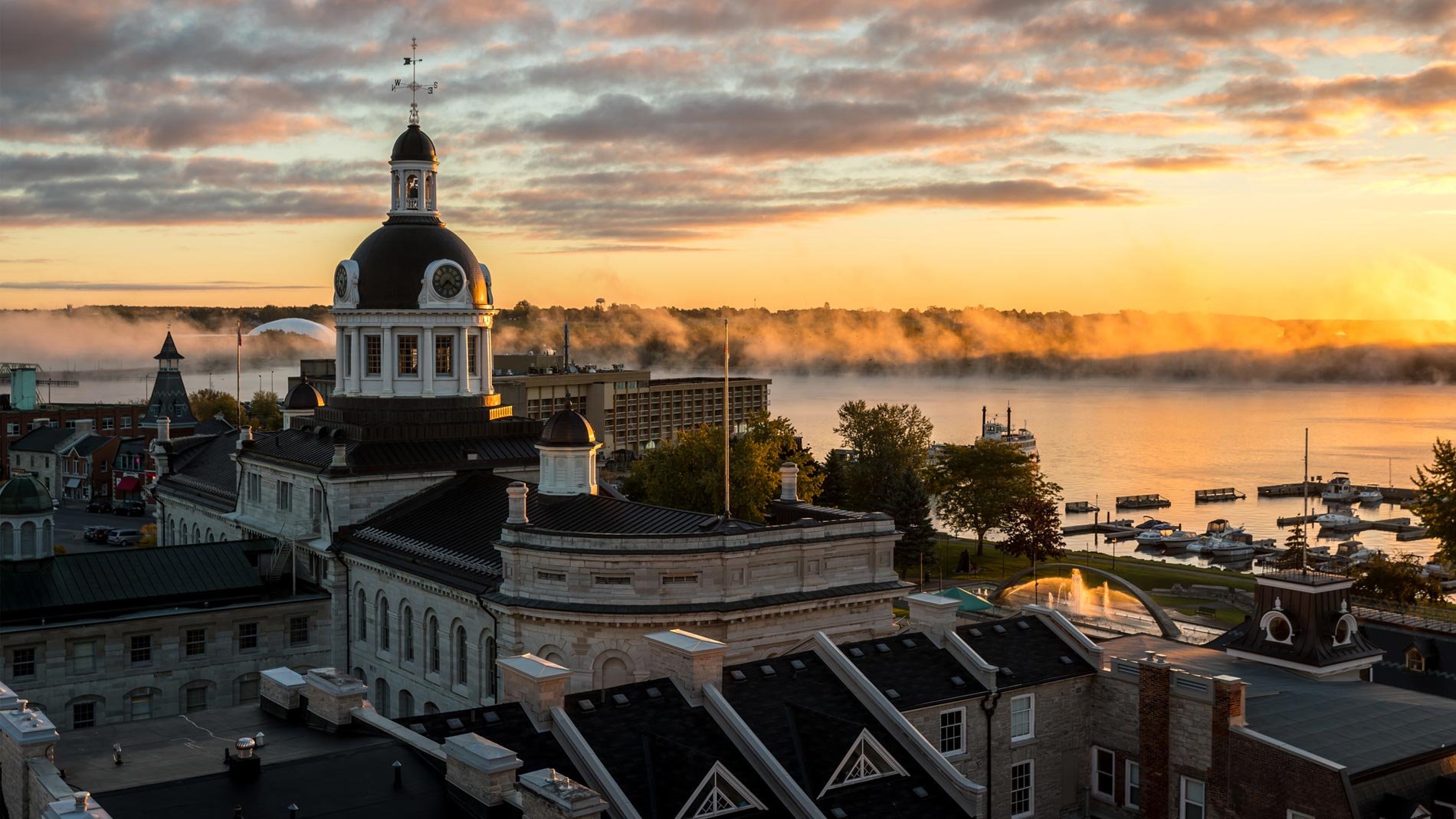 City of Kingston, Ontario at sunrise.
