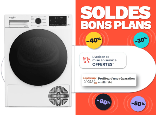 Vous recherchez un sèche linge Whirlpool à Niort ? Profitez de la livraison & mise en service OFFERTES de votre sèche linge Whirlpool par Boulanger Niort