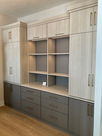 Custom wall unit with ample storage and functional style