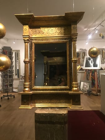 Aedikula Rahmen Renaissance mit Ornament Blattvergoldet