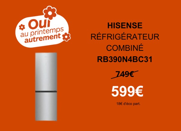 Réfrigérateur combiné HISENSE RB390N4BC31