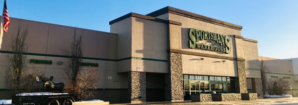 The front entrance of Sportsman's Warehouse in Anchorage