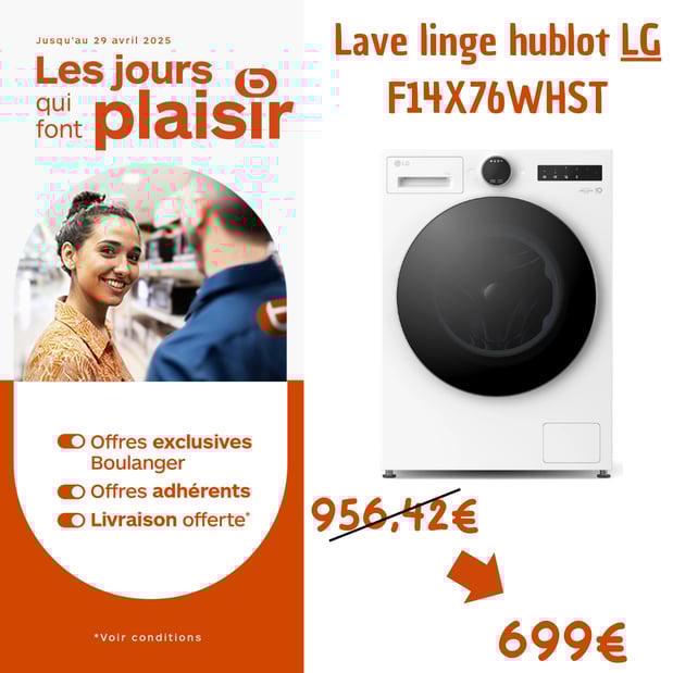 Lave linge hublot LG F14X76WHST