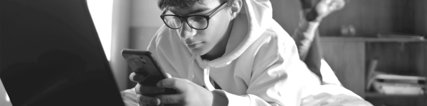 Young man using a smartphone.