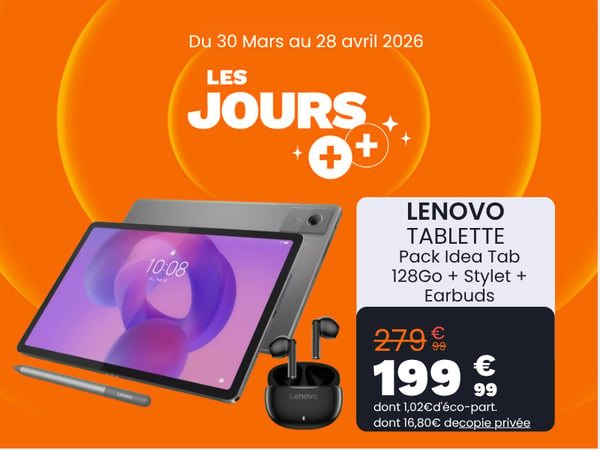 Tablette Android LENOVO Pack Idea Tab 128Go + Stylet + Earbuds