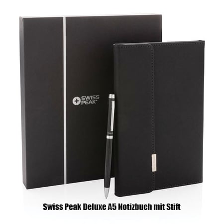 Swiss Peak Deluxe A5 Notizbuch mit Stift