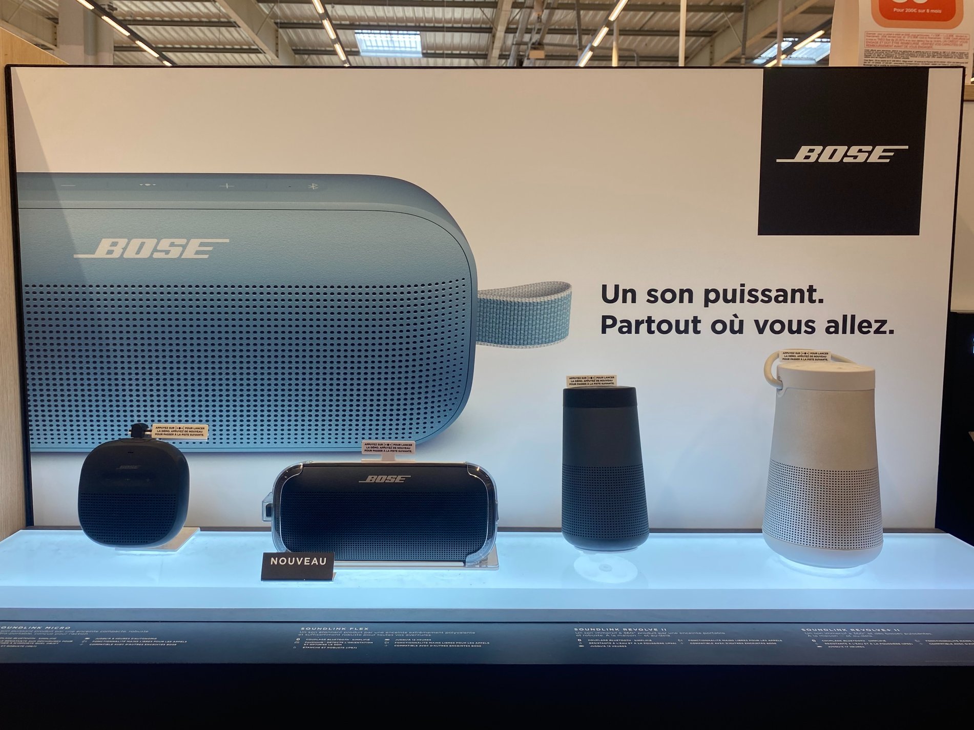 Enceinte Bluetooth Bose, enceinte portable Bose SoundLink Flex, Bose SoundLink Evolve Plus Serie II et Boze SoundLink Micro Boulanger Rennes Chantepie