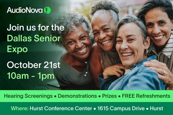 Image inviting you to join AudioNova at the Dallas Senior Expo on October 21st.
