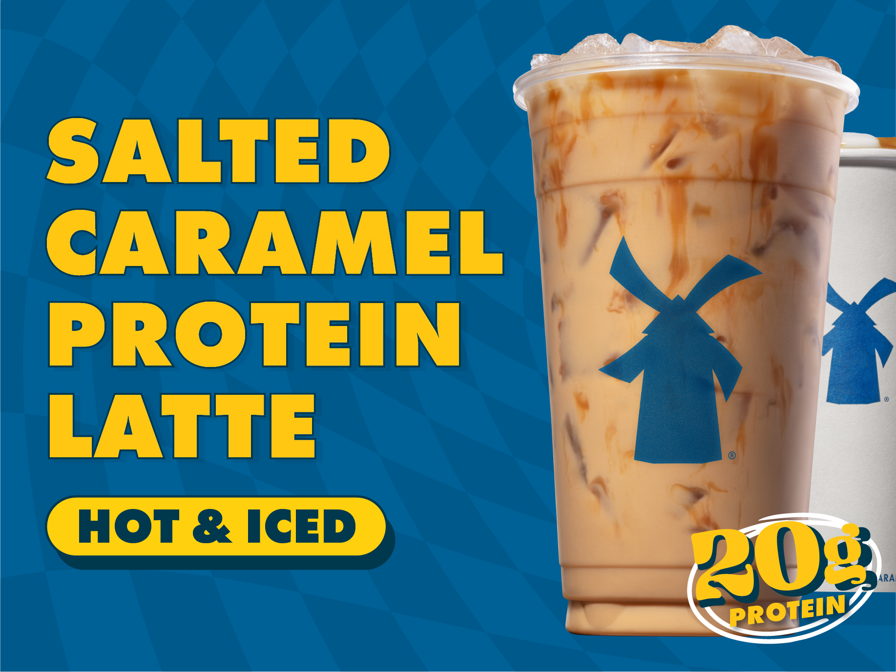 Salted caramel, protein milk, caramel drizzle