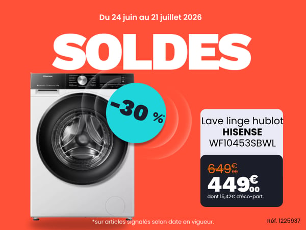 Lave linge hublot HISENSE WF10453SBWL