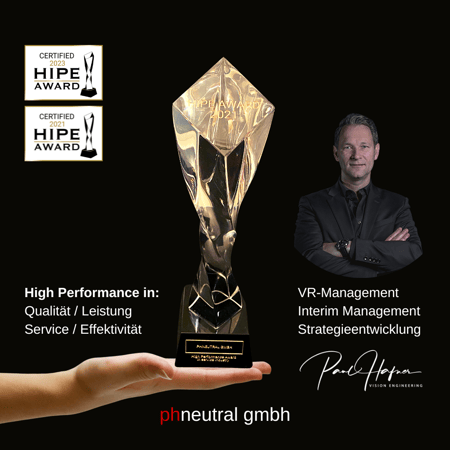 2. Auszeichnung für High Performance Leistung durch phneutral gmbh