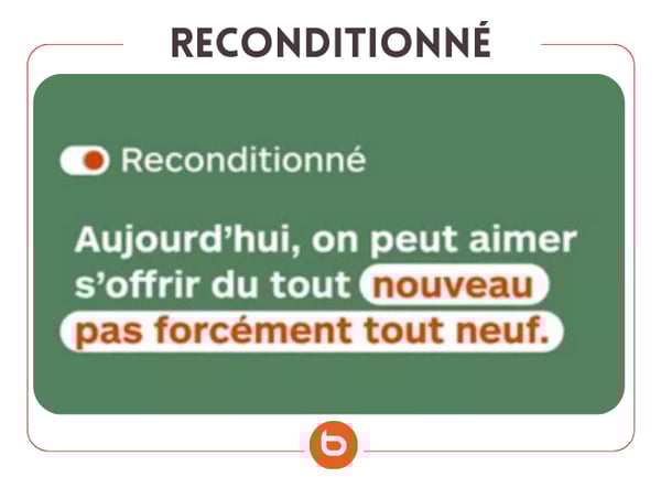 Smartphone reconditionné posé sur une table avec étiquette « garantie », présenté chez Boulanger Creil – Saint Maximin, magasin spécialisé en électronique et électroménager.