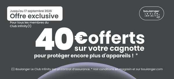 ▶️ 40€ cagnottés pour les clients Infinity Maison ajoutant un ou deux univers à son contrat (Upselling) ◀️
