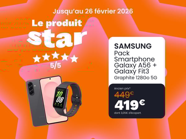découvrez le Smartphone SAMSUNG Pack A56 Noir 128Go + Fit 3 dans votre magasin Boulanger Boulogne-Sur-Mer