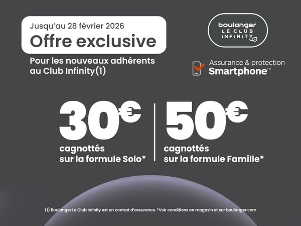Offre cagnottage Boulanger Infinity smartphone à Boulanger Eragny sur Oise
