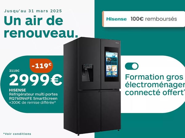 ❄️🔥Découvrez le frigo multi-portes Hisense à Boulanger Toulouse Colomiers ! Profitez de la remise différée de 300€ en acquérant le frigo Hisense multi-portes à Boulanger Toulouse Colomiers!🏠✨