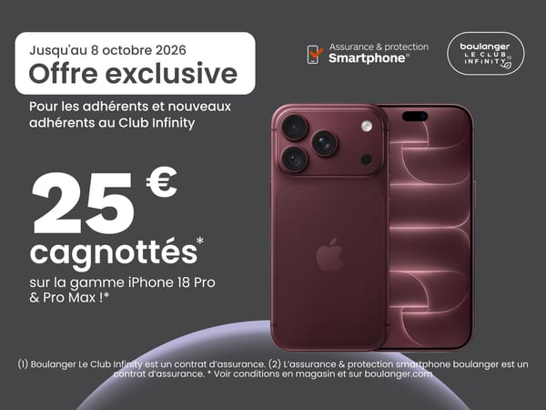 Offre exclusive iPhone 18 Pro : 25 € cagnottées avec le Club Infinity ! 📱✨