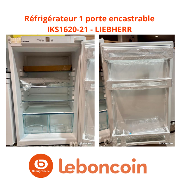 Réfrigérateur 1 porte encastrable TU LIEBHERR IKS1620-21 Ultra silencieux 34dB