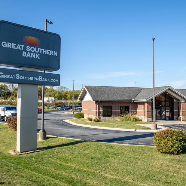 Outside of Great Southern Bank building.