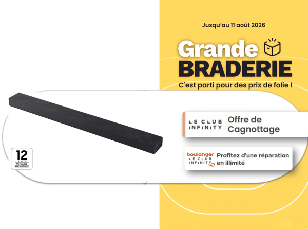 Offre Choc : Le son cinéma Samsung en Grande Braderie jusqu’au 11 août à Boulanger Niort !