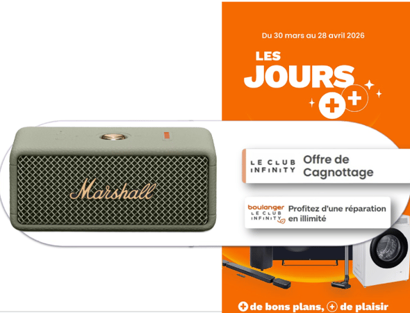 Venez découvrir nos offres à l'occasion des jours ++, sur les enceintes et autres produits multi média, rendez-vous dans votre magasin Boulanger Saint Pierre des Corps