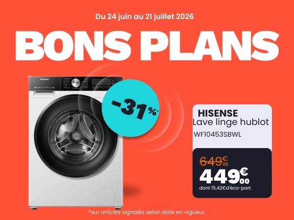 Lave linge hublot HISENSE WF10453SBWL
